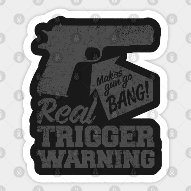 Real Gun Trigger Warning Sticker by artbitz
